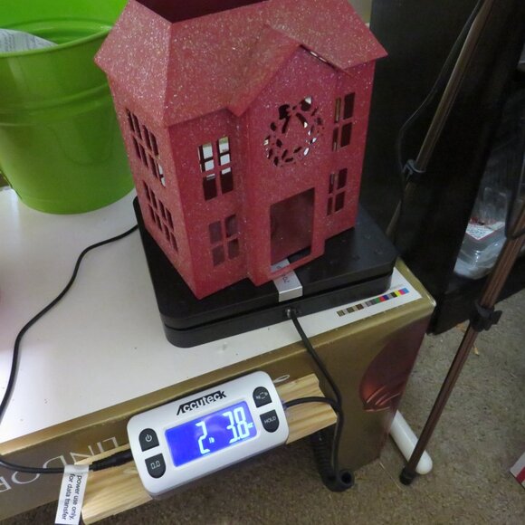 Thick Red Metal House Glittered Luminary Candle Holder White Barn Candle Co - Picture 11 of 13